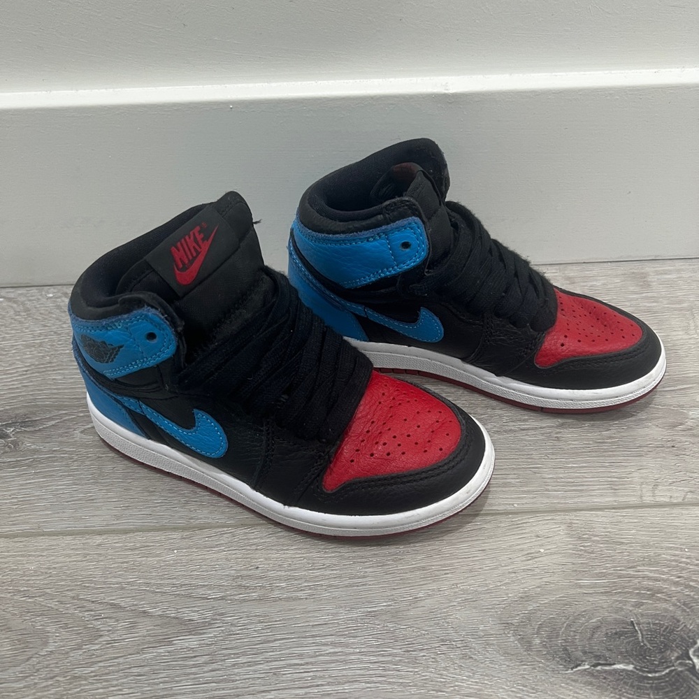 Nike Jordan 1 Kids Sneakers - Black, Red, and Blue